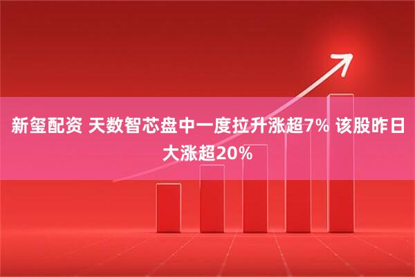 新玺配资 天数智芯盘中一度拉升涨超7% 该股昨日大涨超20%